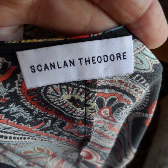 Scalan Theodore 100% Silk Blue Multi Jumpsuit w/Front Wrap Detail Size US 4 - Picture 14 of 16